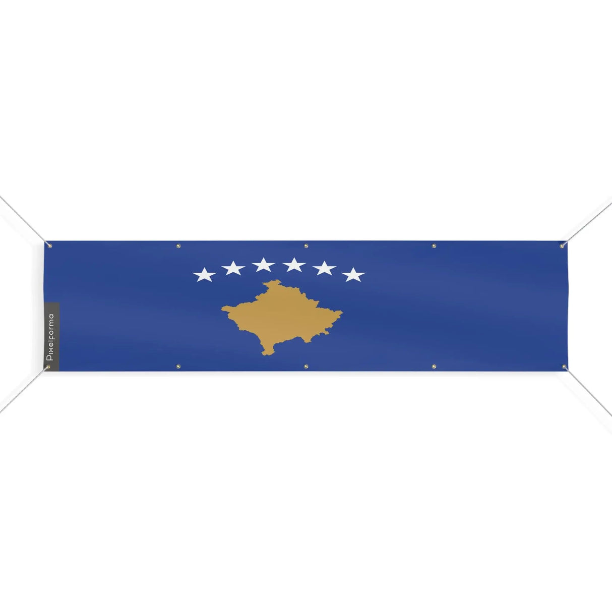 Drapeau kosovo polyester résistant œillets usage extérieur