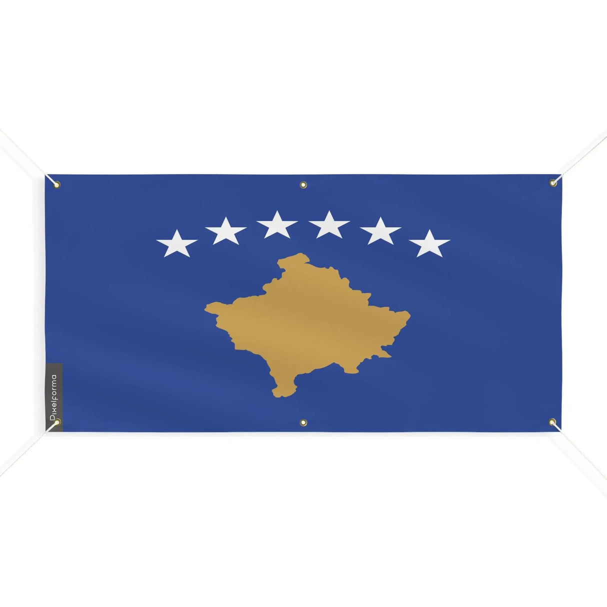 Drapeau kosovo polyester résistant six œillets exterior
