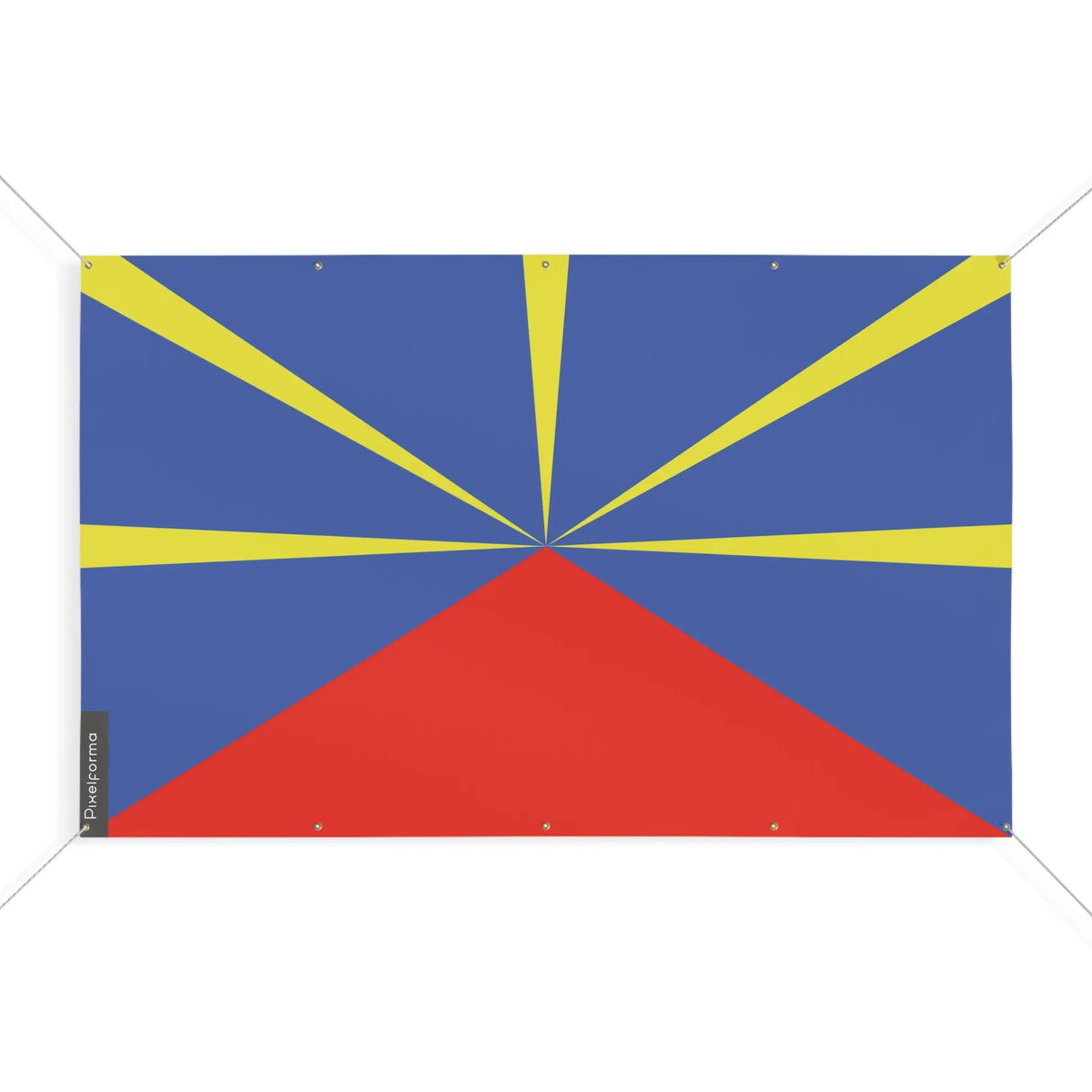 Drapeau la réunion polyester résistant avec œillets