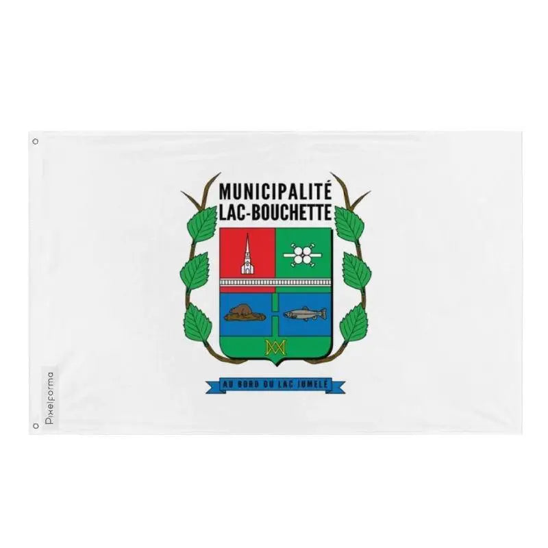 Drapeau lac-bouchette polyester résistant œillets à gauche