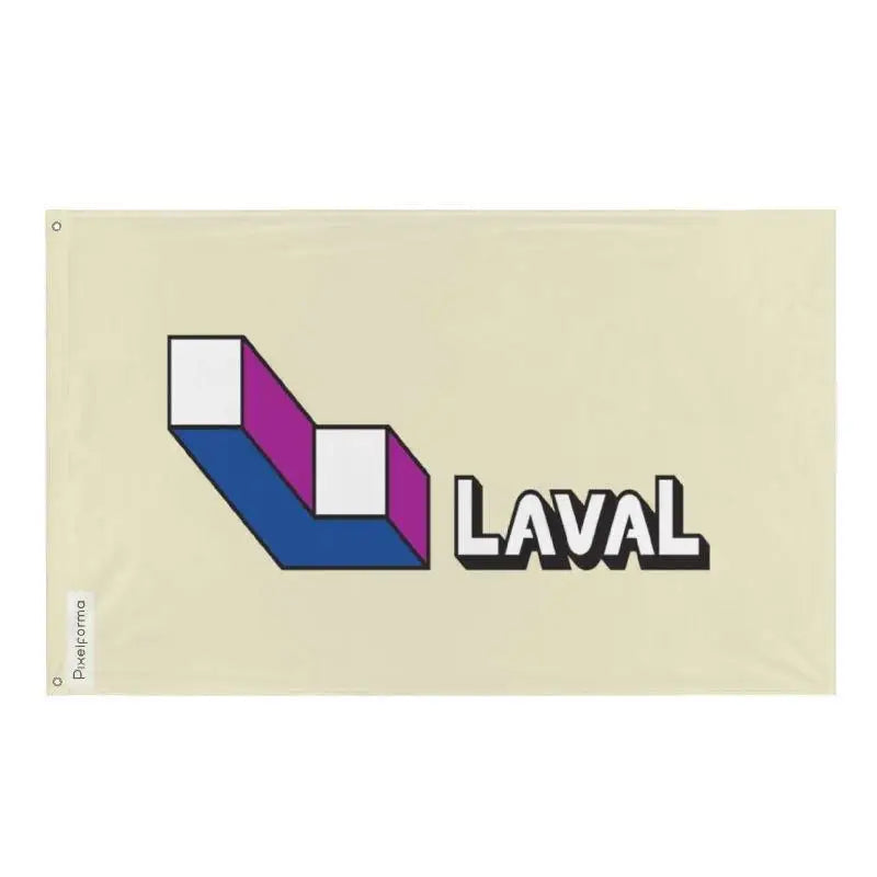 Drapeau laval polyester résistant œillets à gauche