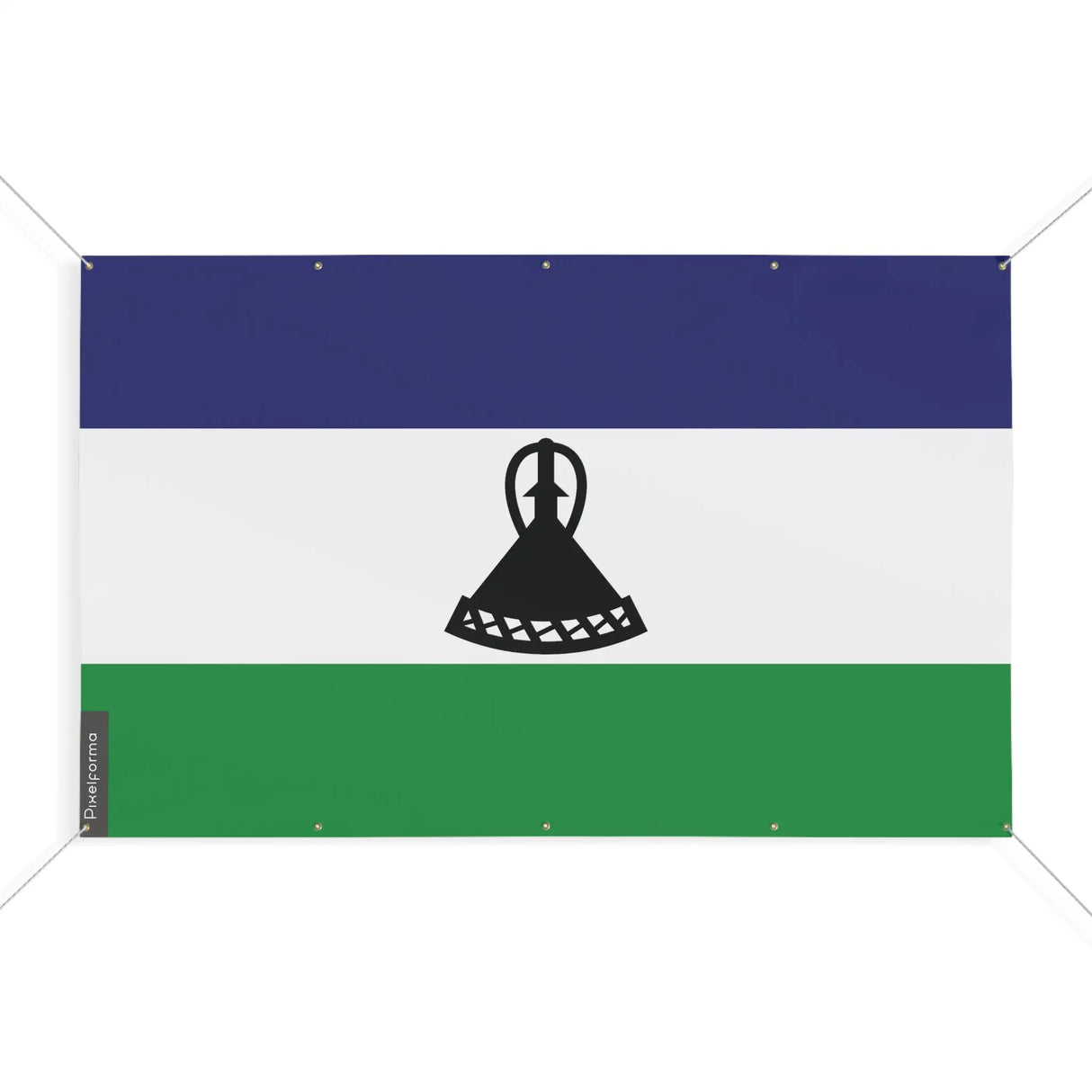 Drapeau lesotho en polyester résistant avec œillets