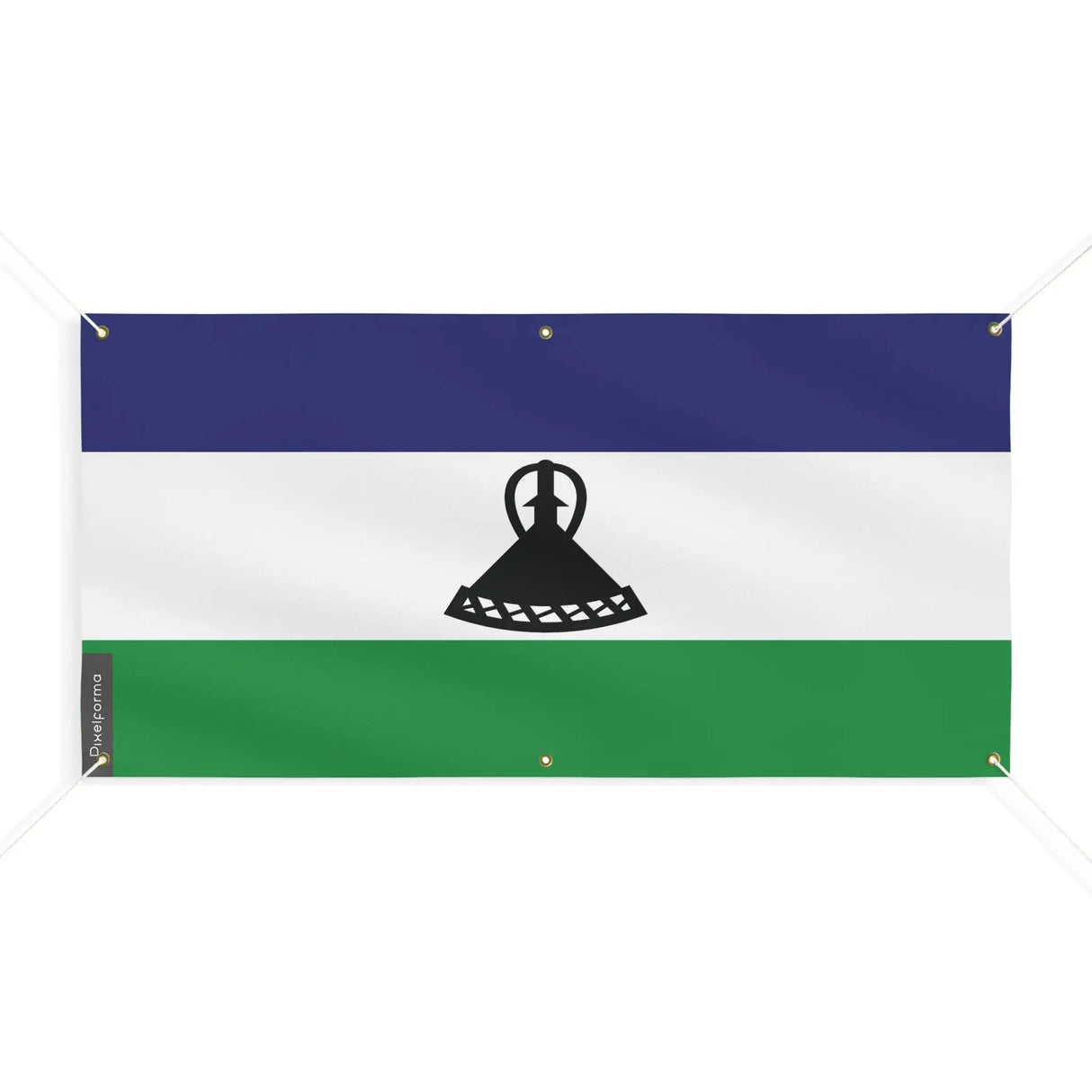 Drapeau lesotho polyester résistant pour extérieur durable