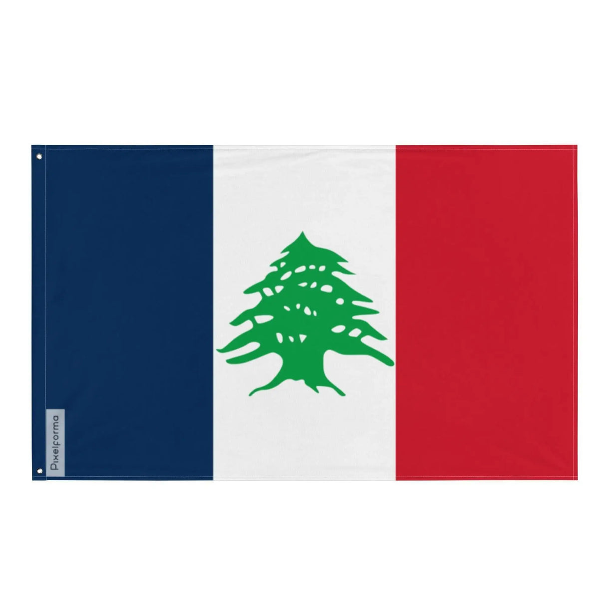 Drapeau liban français polyester résistant œillets à gauche