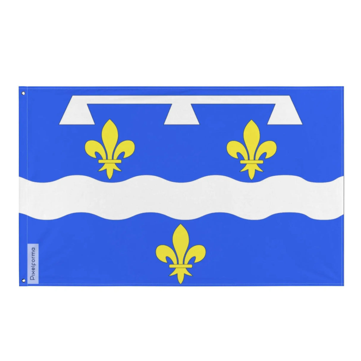 Drapeau loiret polyester résistant avec œillets à gauche