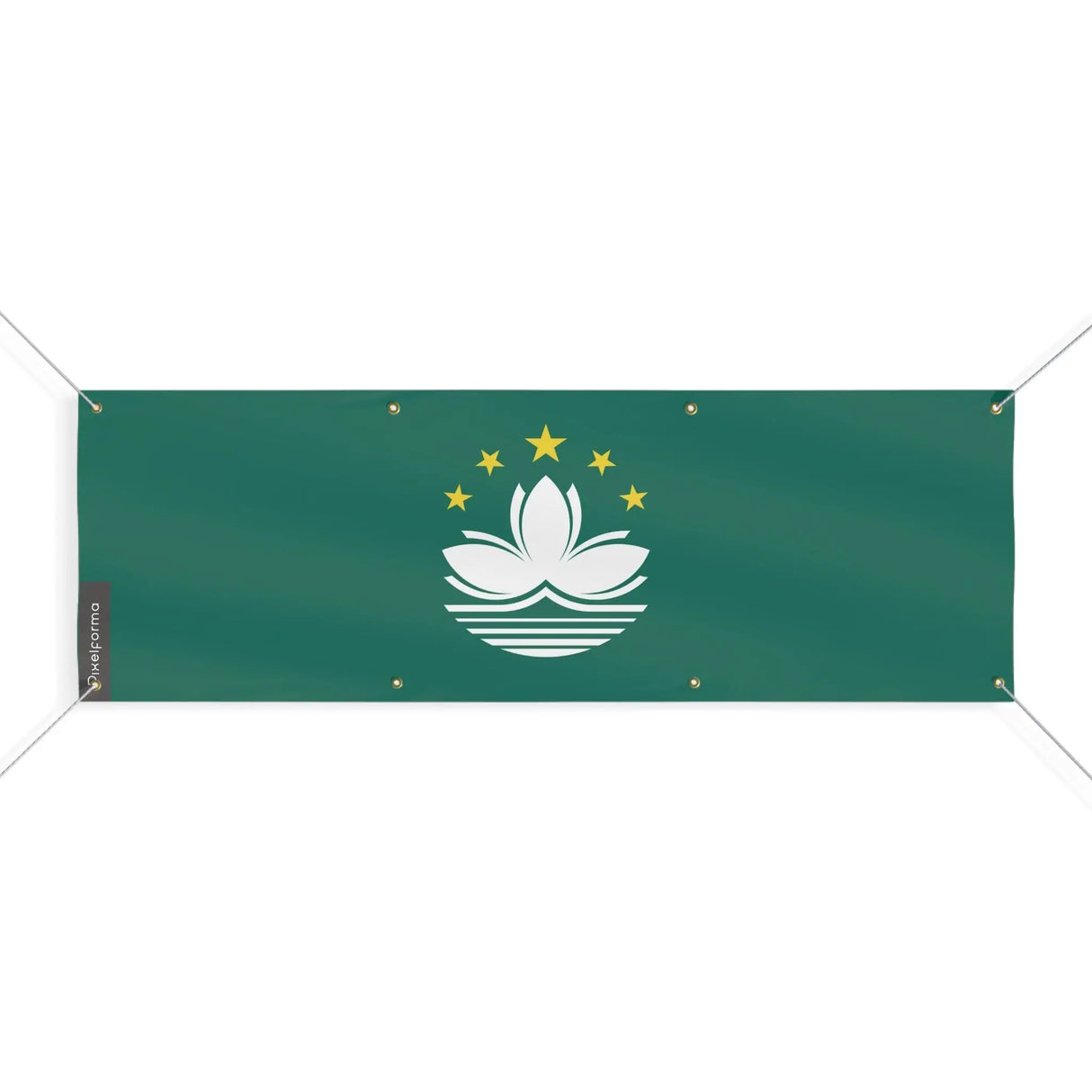 Drapeau macao polyester résistant 8 œillets usage extérieur