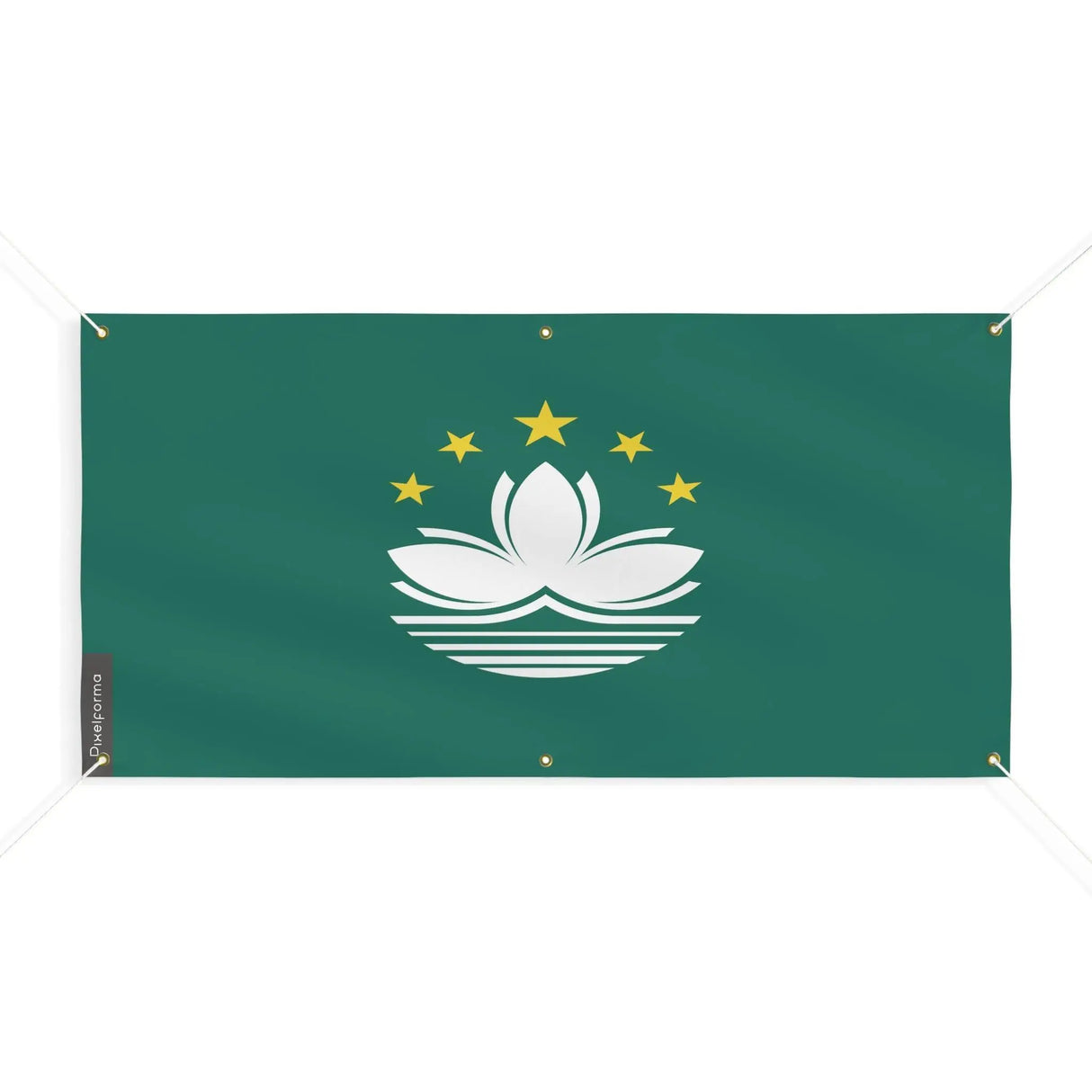 Drapeau macao polyester résistant avec œillets renforcés