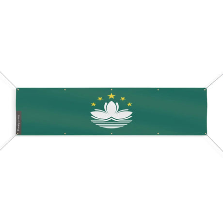 Drapeau macao polyester résistant œillets usage extérieur