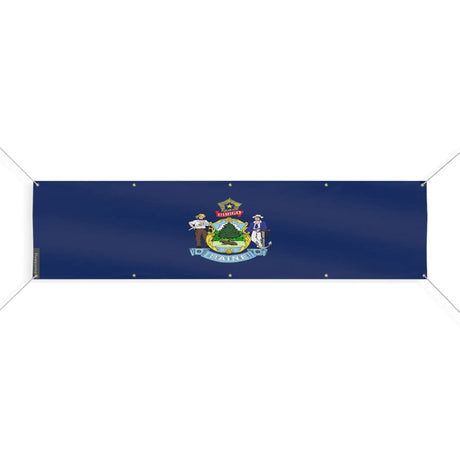 Drapeau maine polyester résistant aux intempéries œillets