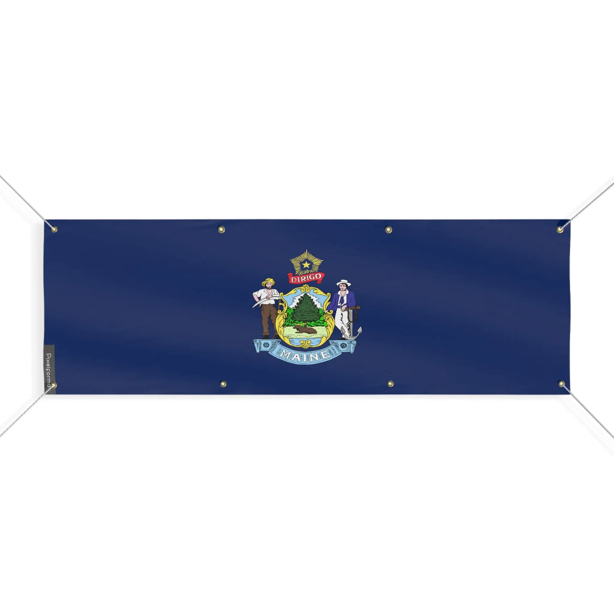 Drapeau maine polyester résistant usage extérieur intempéries
