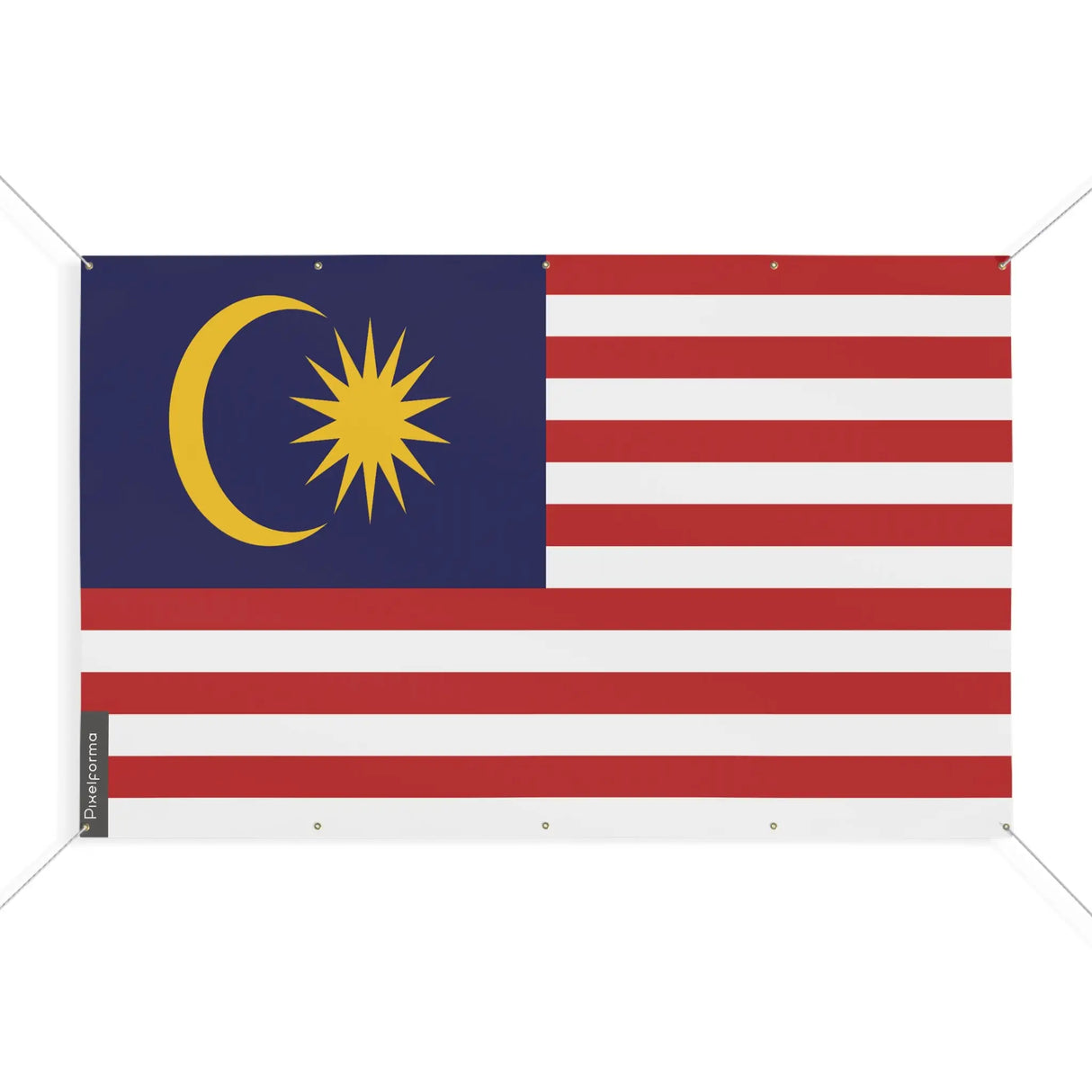 Drapeau malaisie en polyester résistant avec œillets