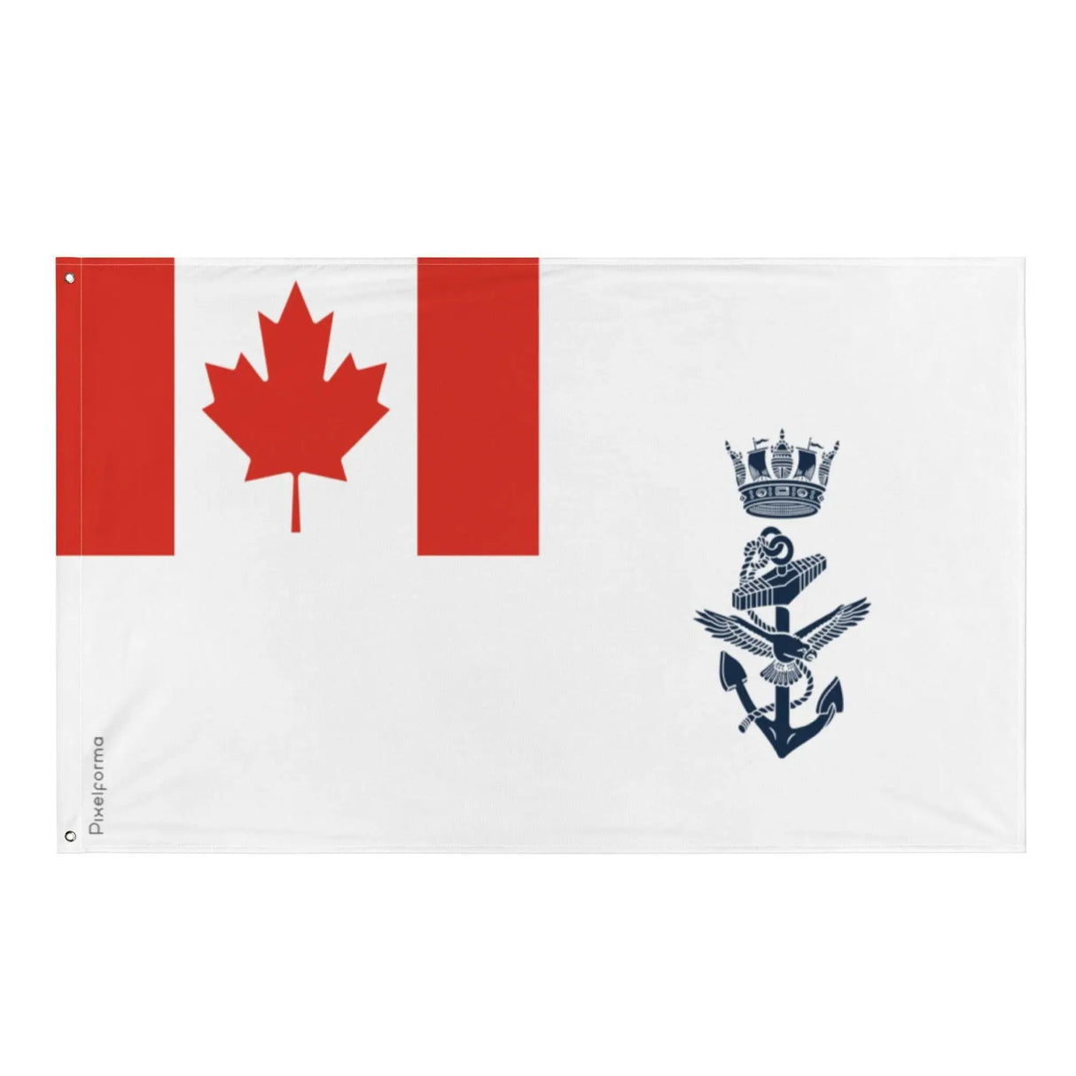 Drapeau marine royale canadienne polyester œillets à gauche