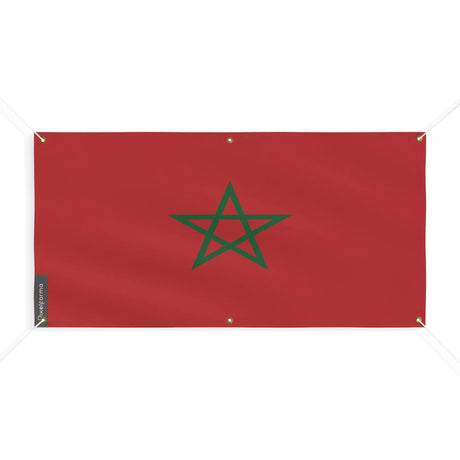 Drapeau maroc polyester résistant aux intempéries 6 œillets