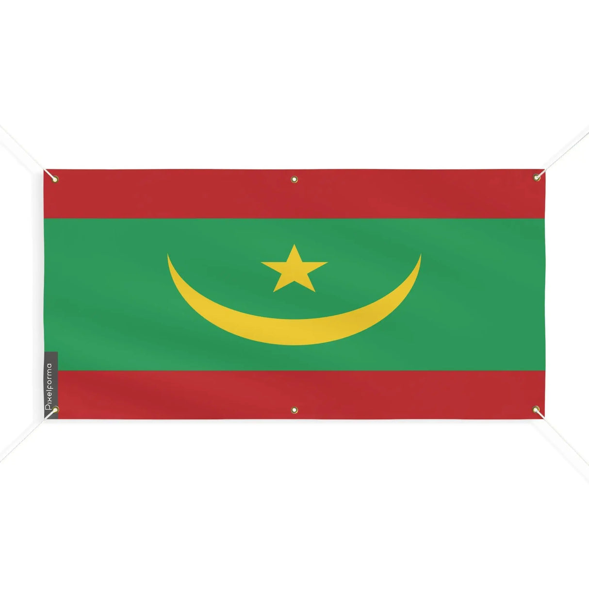 Drapeau mauritanie polyester résistant avec œillets robustes