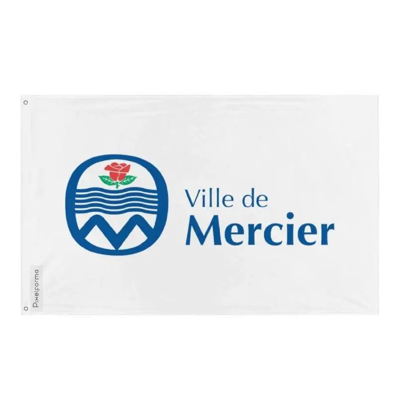 Drapeau mercier polyester résistant avec œillets à gauche