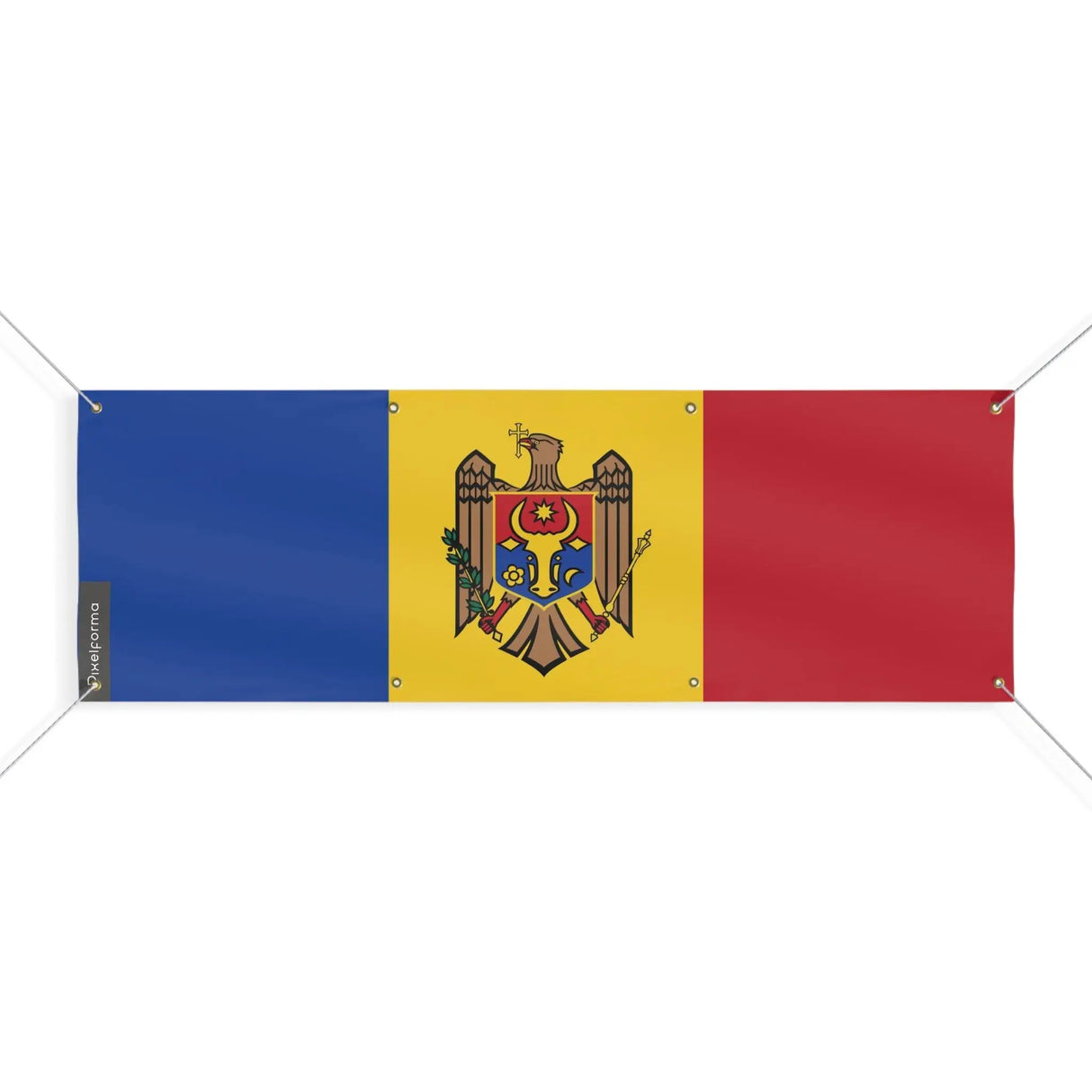 Drapeau moldavie en polyester résistant huit œillets