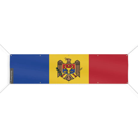 Drapeau moldavie polyester résistant avec œillets robustes