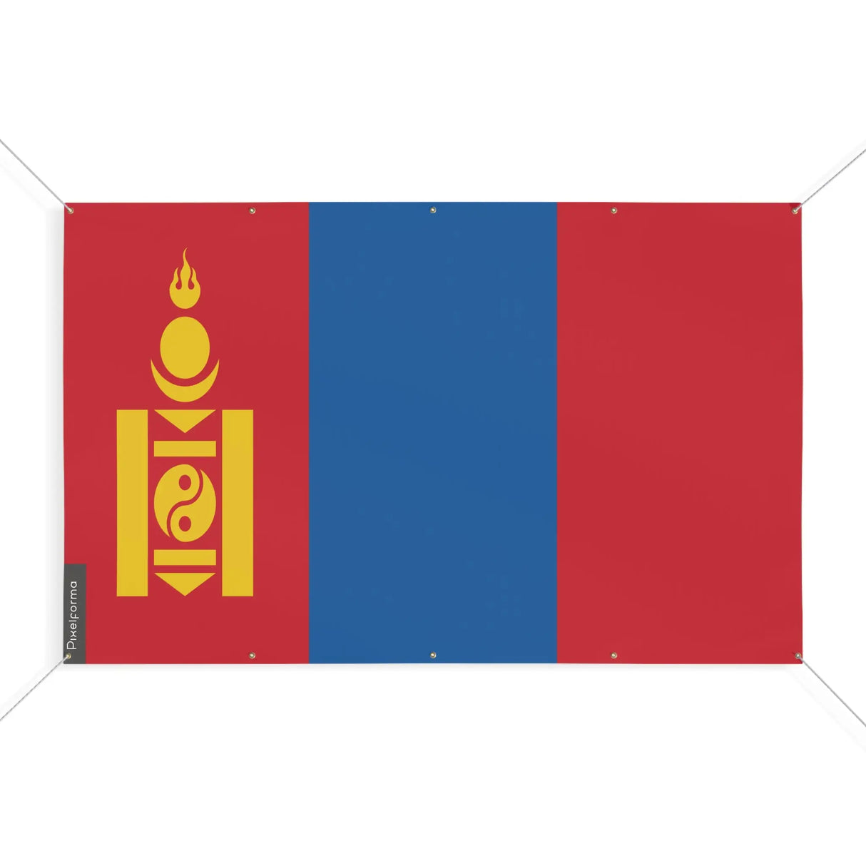Drapeau mongolie polyester résistant 10 œillets