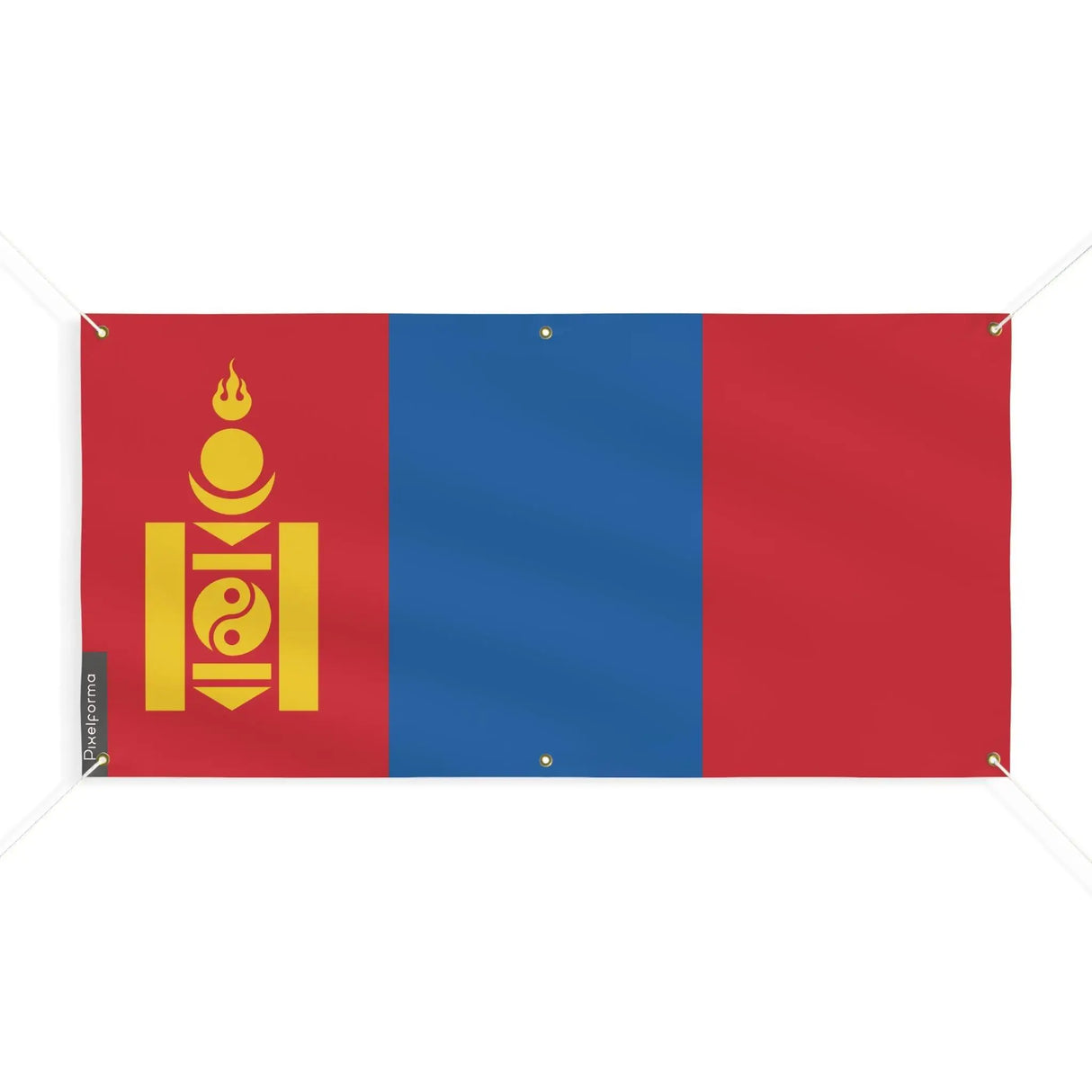 Drapeau mongolie polyester résistant avec œillets robustes