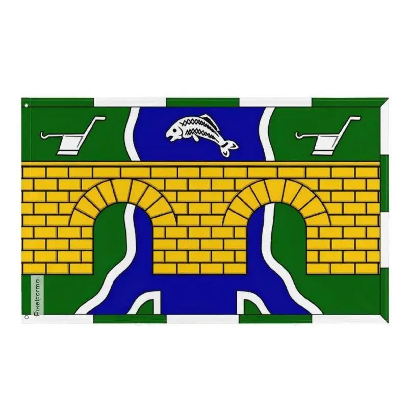 Drapeau montague polyester résistant avec œillets à gauche