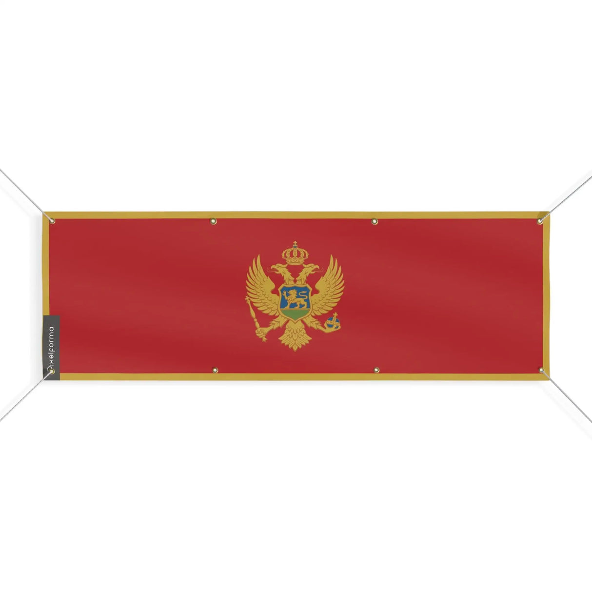 Drapeau monténégro polyester résistant avec œillets robustes