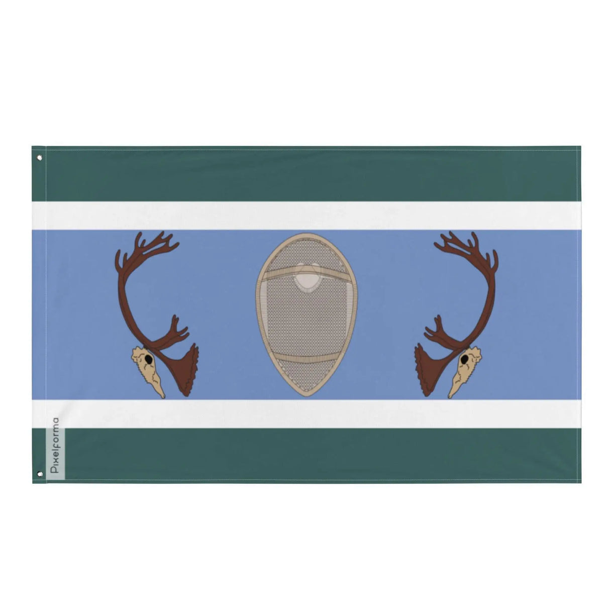 Drapeau nation innue québec labrador polyester œillets gauche