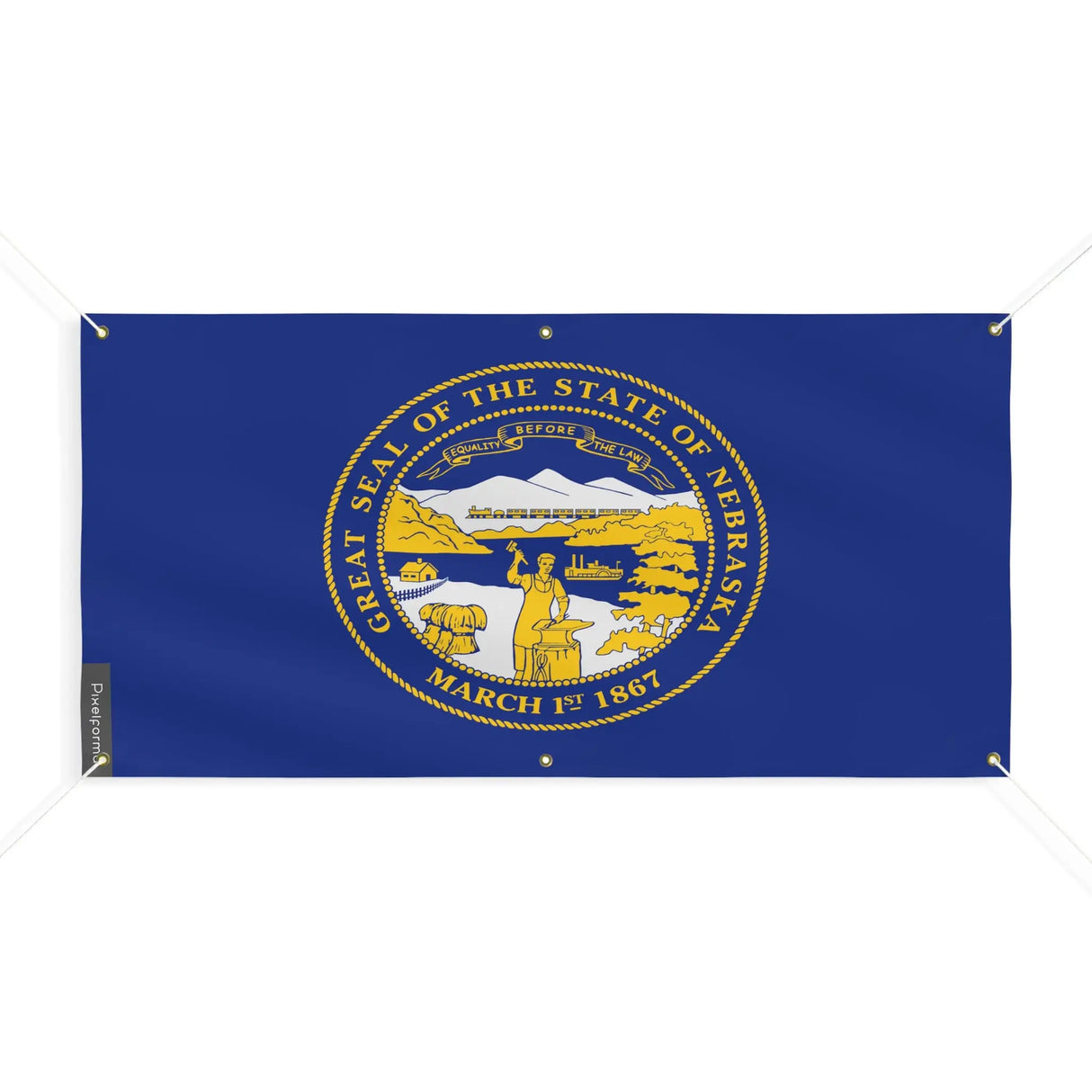 Drapeau nebraska polyester résistant aux intempéries six œillets
