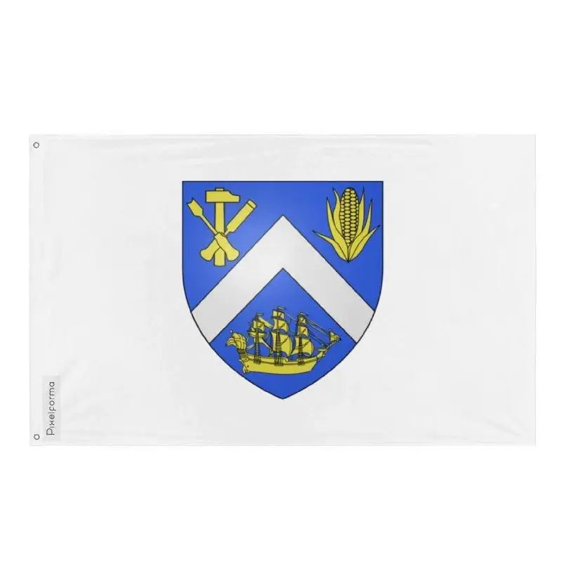 Drapeau neuville polyester résistant avec œillets à gauche