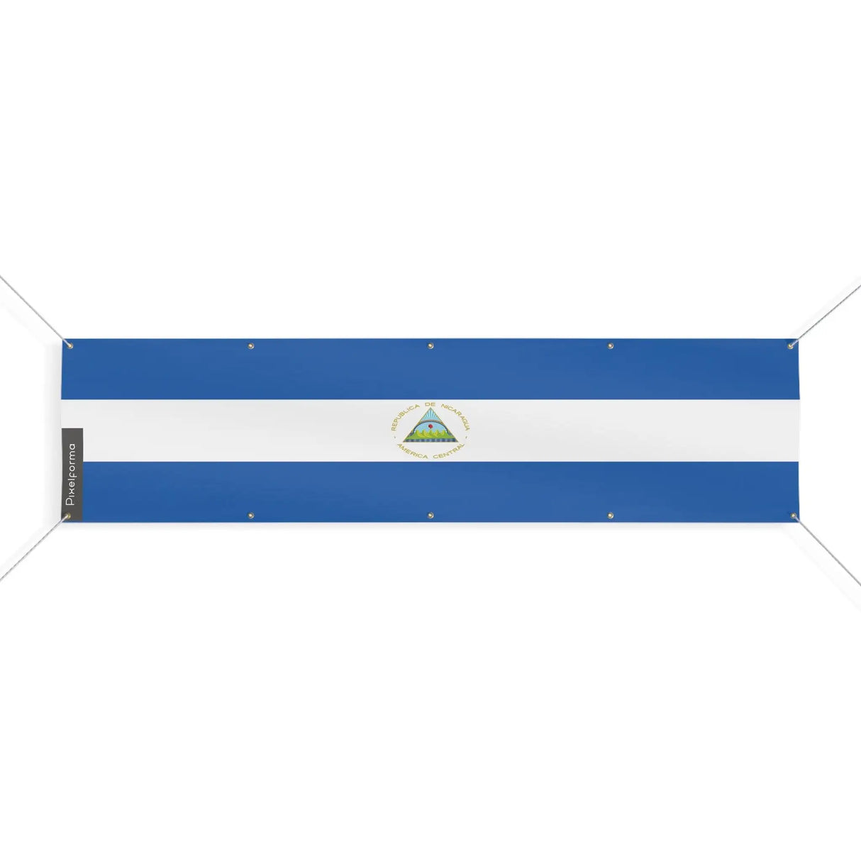 Drapeau nicaragua polyester résistant avec œillets robustes