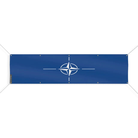 Drapeau otan polyester résistant aux intempéries multiple œillets