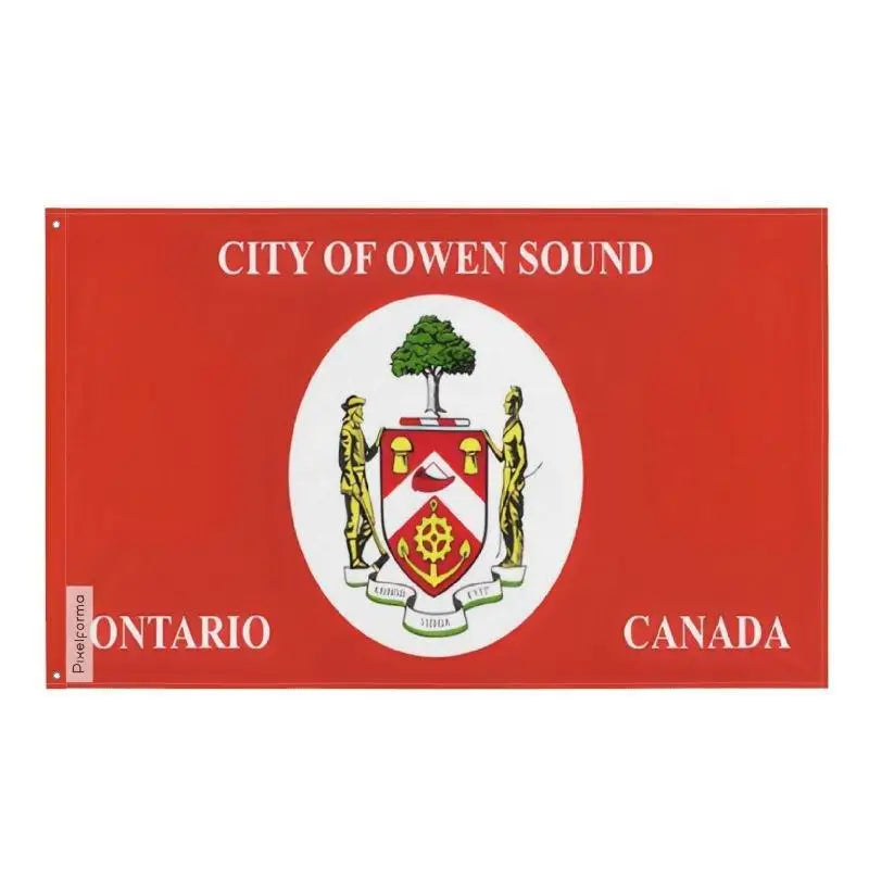 Drapeau owen sound polyester résistant avec œillets à gauche
