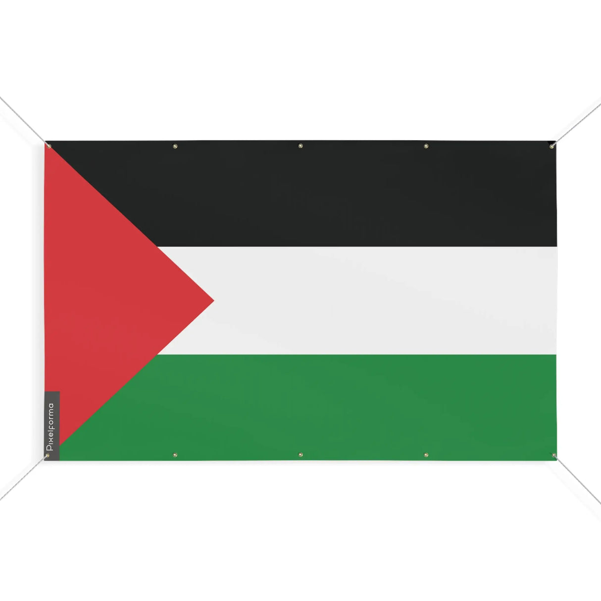 Drapeau palestine en polyester résistant avec œillets