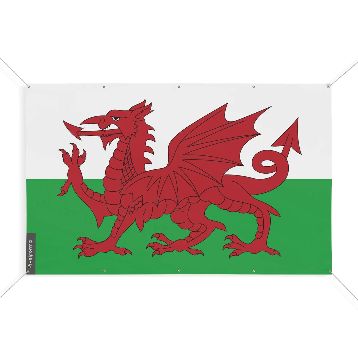 Drapeau pays de galles en polyester résistant avec œillets