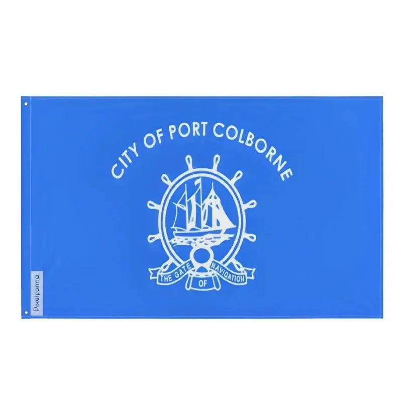 Drapeau port colborne polyester résistant œillets à gauche