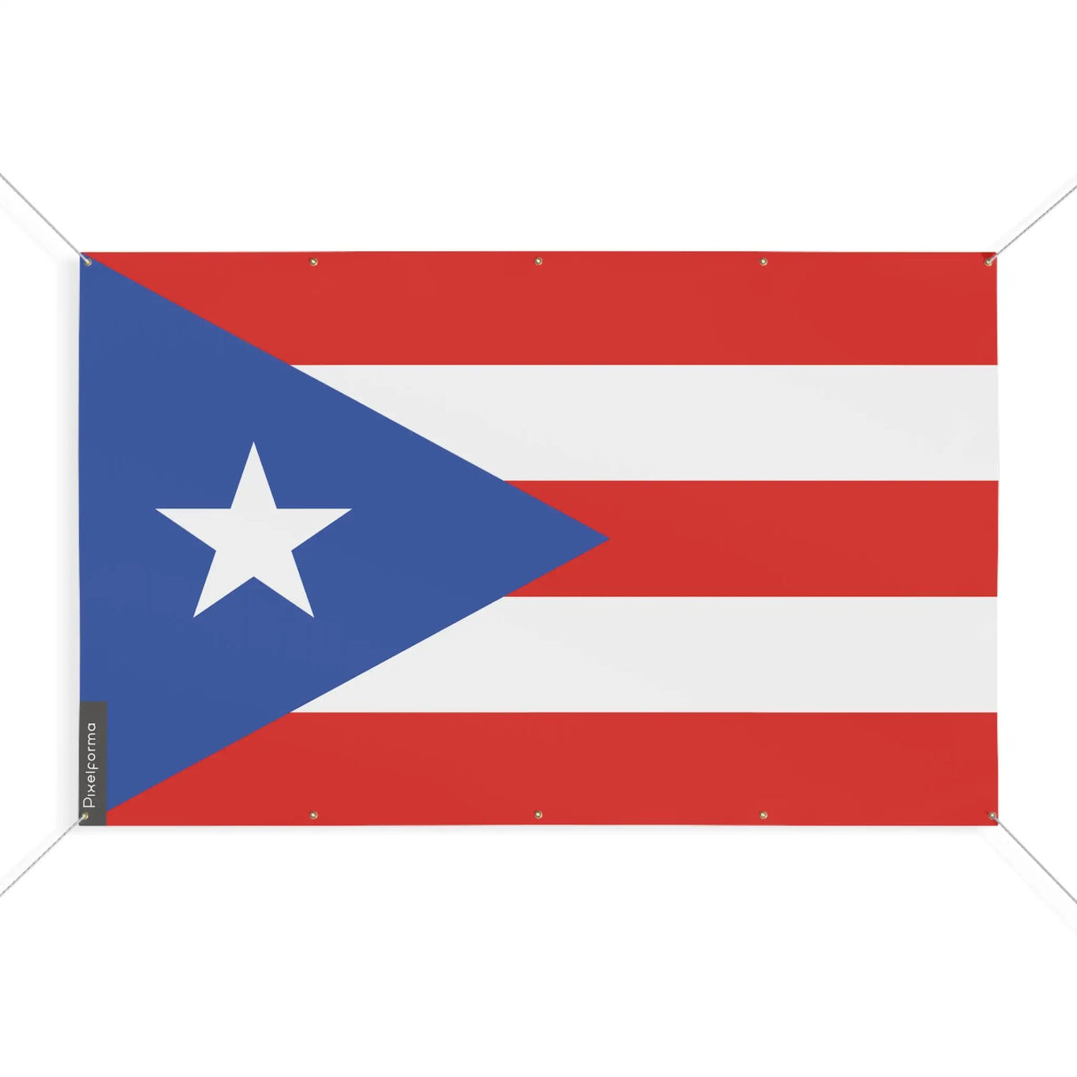 Drapeau porto rico en polyester résistant avec œillets
