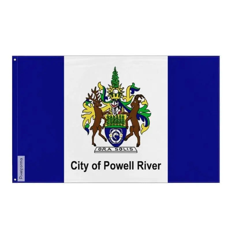 Drapeau powell river polyester résistant œillets à gauche