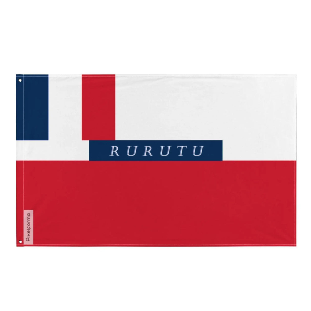Drapeau protectorat français rurutu polyester œillets gauche