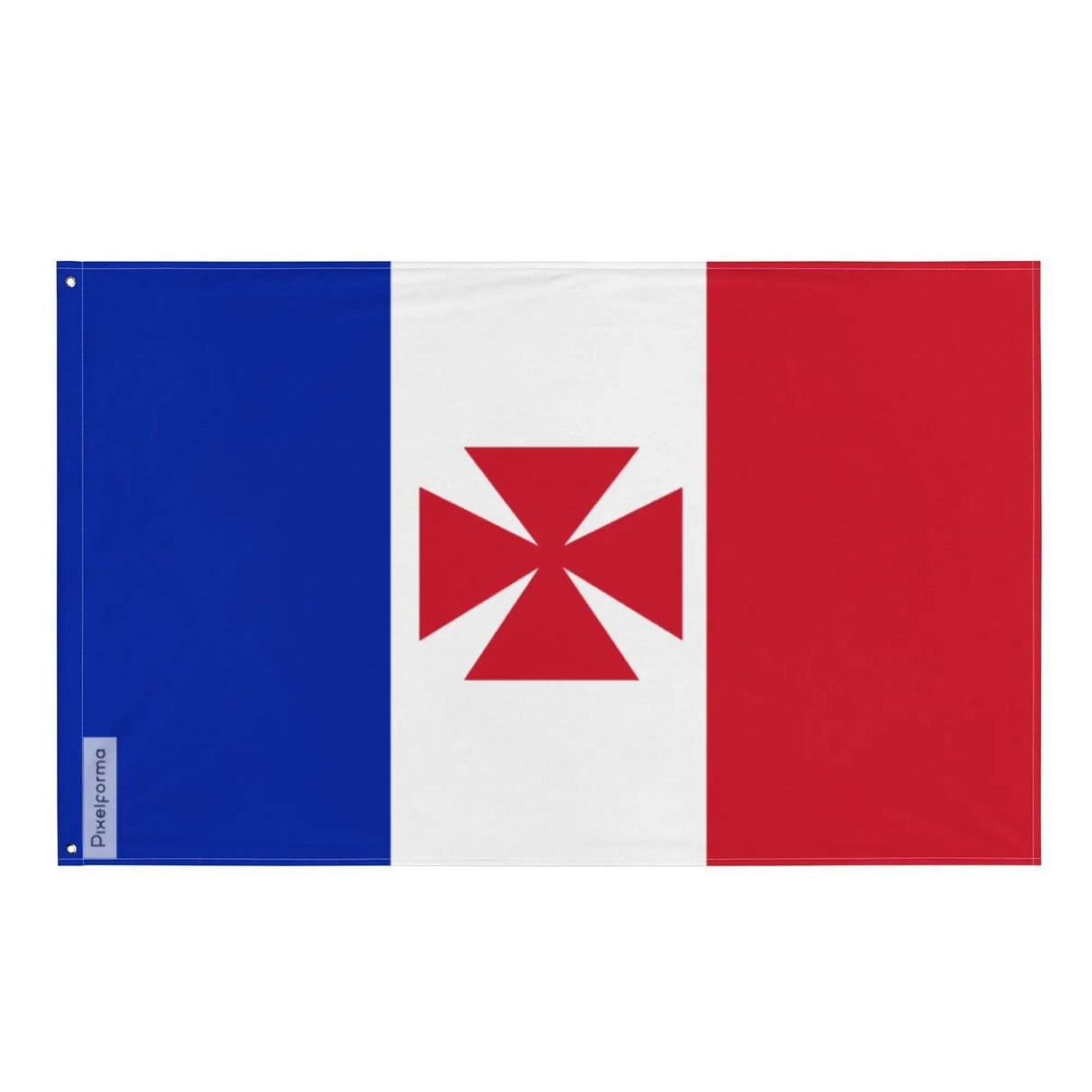 Drapeau protectorat français uvéa polyester œillets à gauche