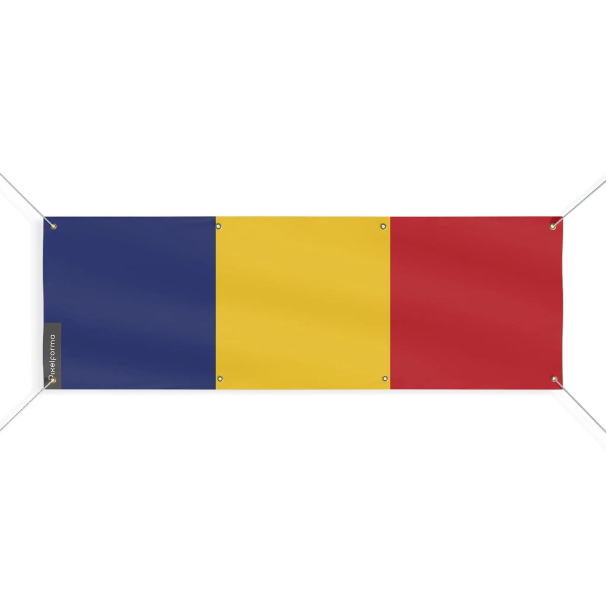 Drapeau roumanie polyester résistant 8 œillets usage extérieur