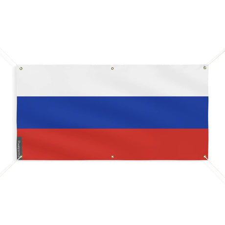 Drapeau russie polyester résistant avec six œillets