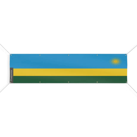 Drapeau rwanda en polyester résistant avec œillets robustes