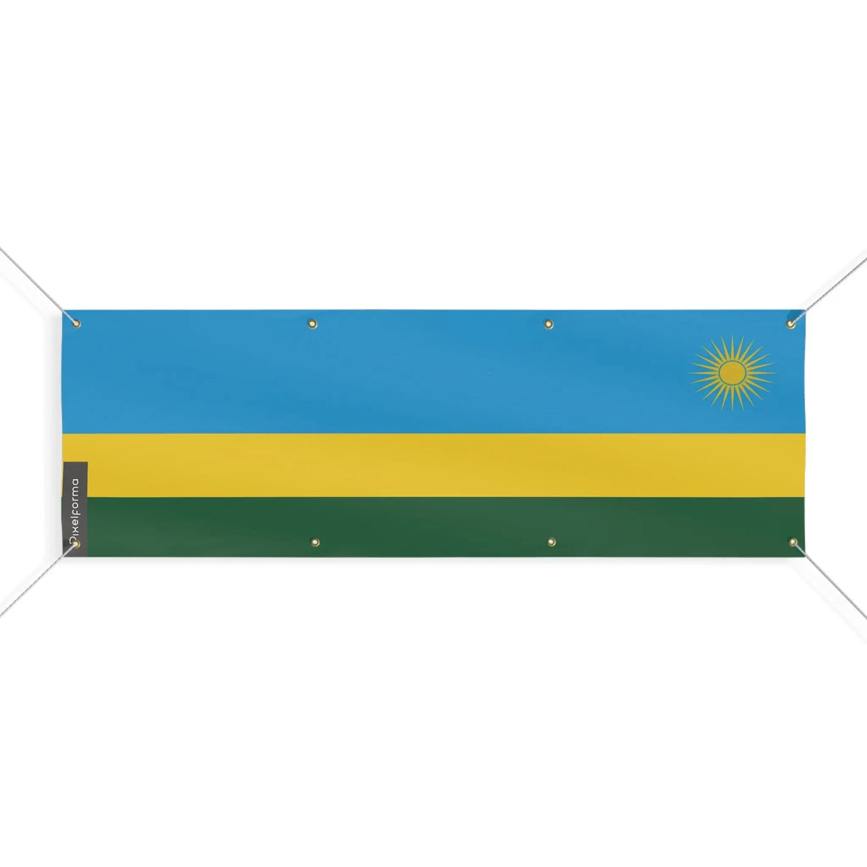 Drapeau rwanda polyester résistant aux intempéries 8 œillets