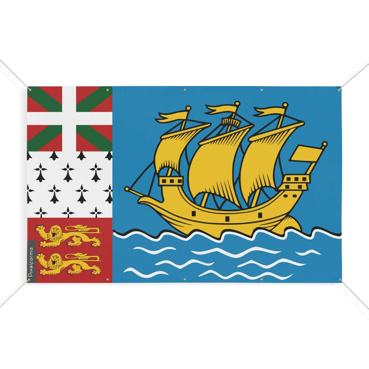 Drapeau saint-pierre-et-miquelon polyester œillets résistants
