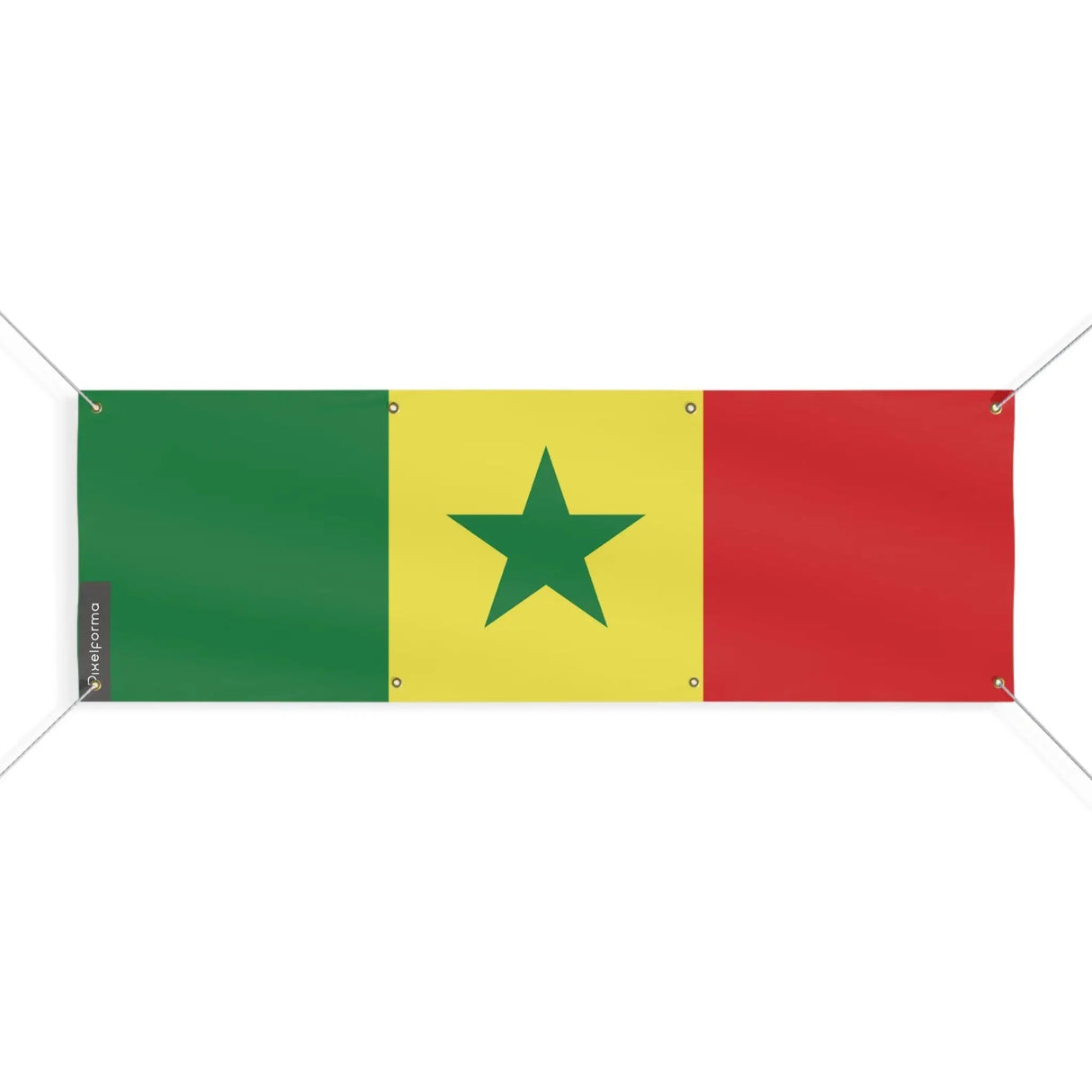 Drapeau sénégal polyester résistant œillets usage extérieur