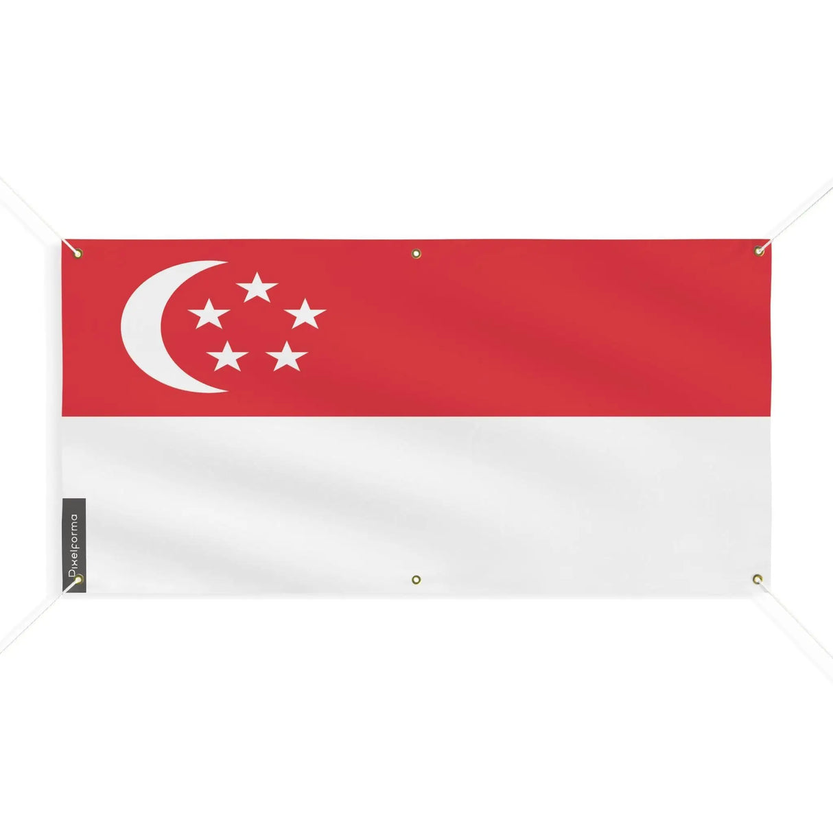 Drapeau singapour polyester résistant usage extérieur