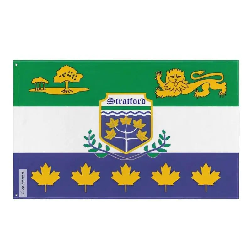 Drapeau stratford polyester résistant avec œillets à gauche