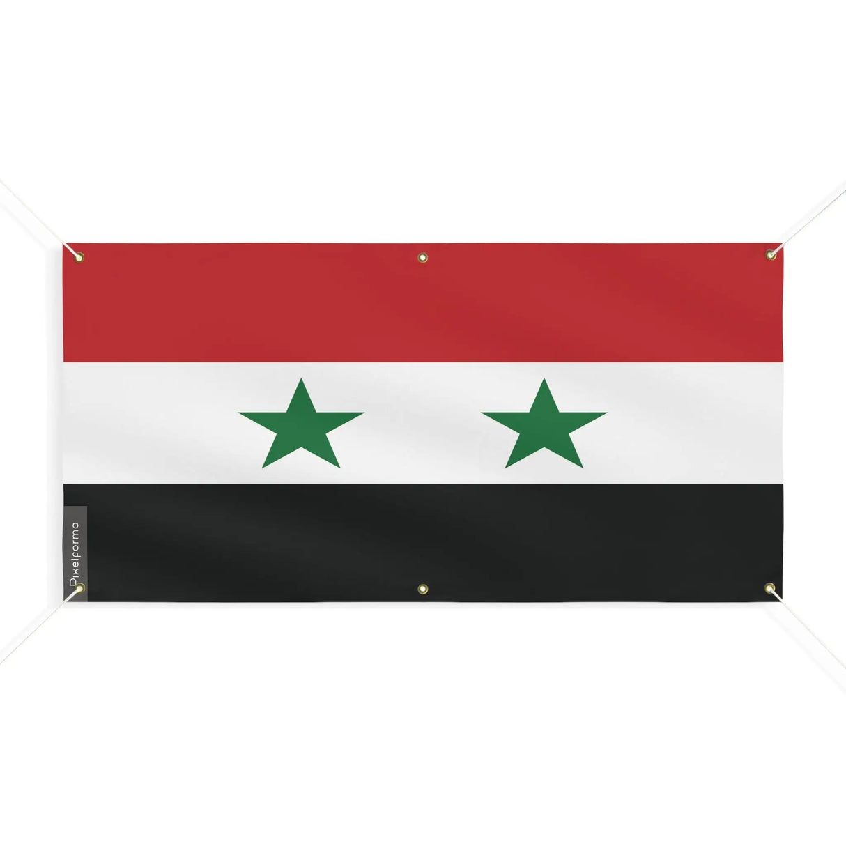 Drapeau syrie polyester résistant aux intempéries 6 œillets