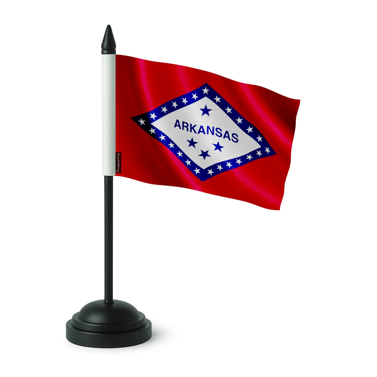 Drapeau table arkansas polyester socle plastique noir élégant