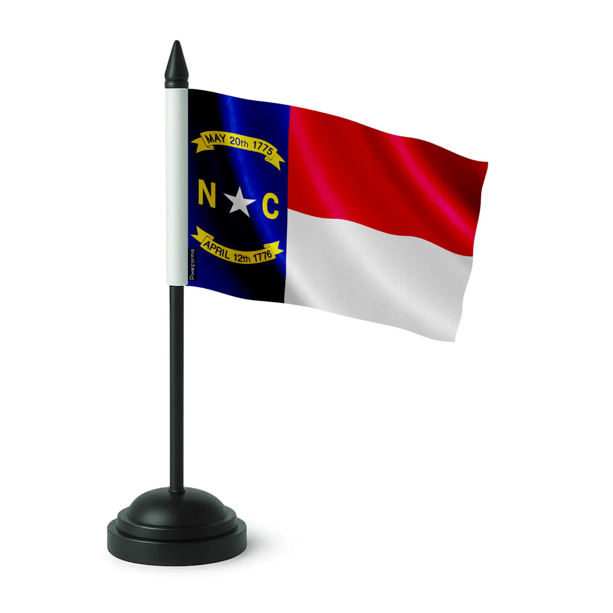 Drapeau table caroline du nord polyester socle plastique noir