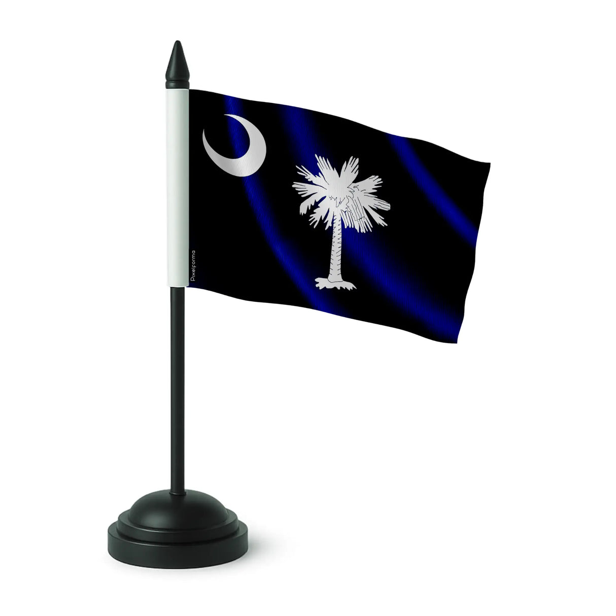 Drapeau table caroline du sud polyester socle plastique noir